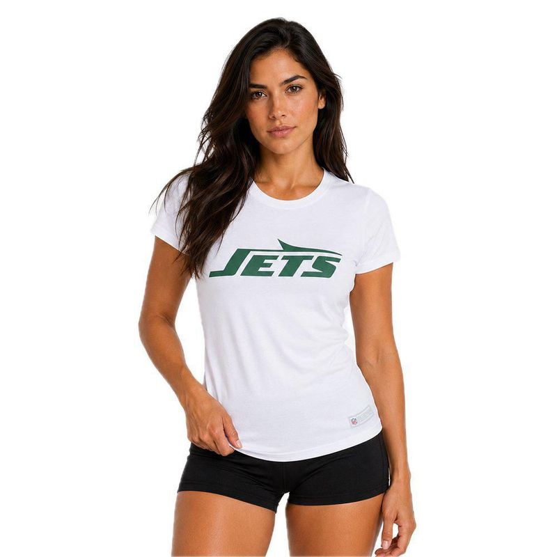 Playera Aficionado NFL New York Jets Manga Corta Blanco Mujer