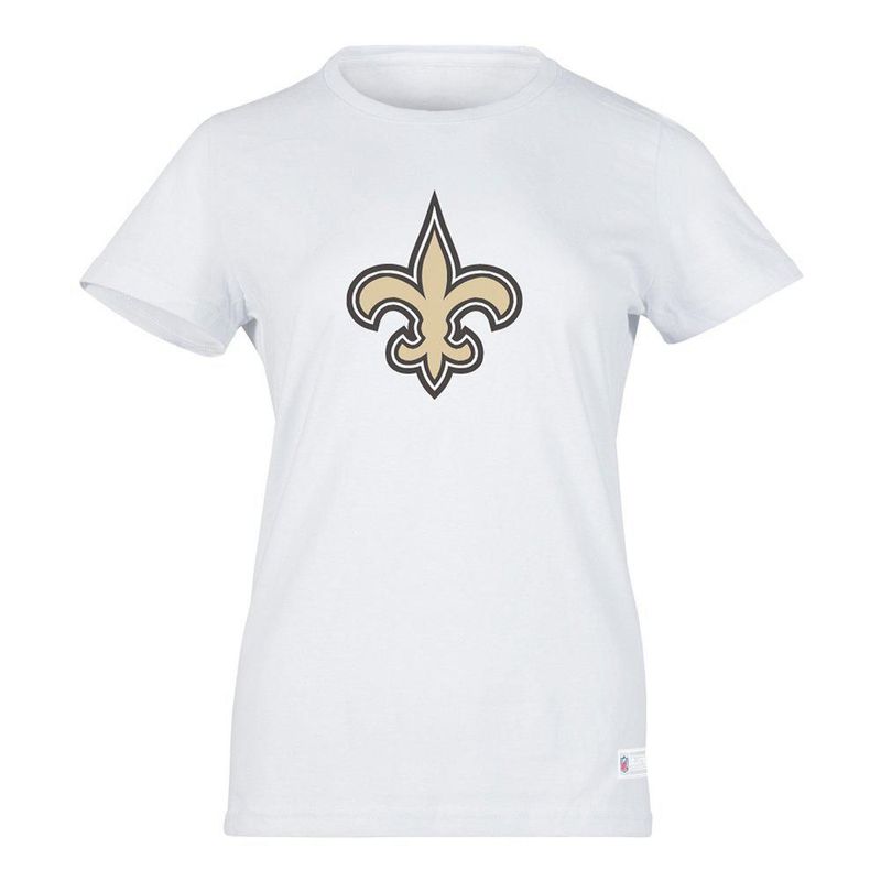 Playera Aficionado NFL New Orleans Saints Manga Corta Blanco Mujer