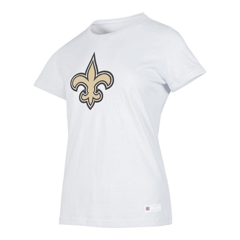 Playera Aficionado NFL New Orleans Saints Manga Corta Blanco Mujer
