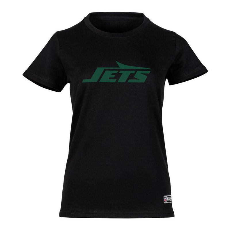 Playera Aficionado NFL New York Jets Manga Corta Negro Mujer