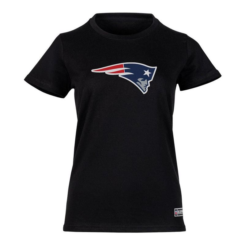 Playera Aficionado NFL New England Patriots Manga Corta Negro Mujer