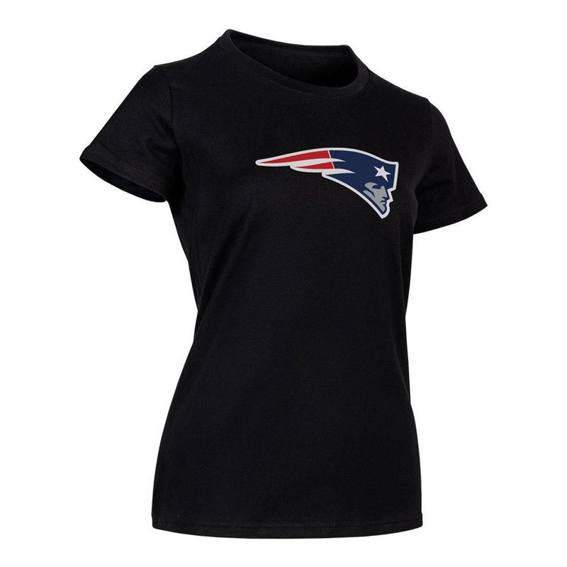 Playera Aficionado NFL New England Patriots Manga Corta Negro Mujer