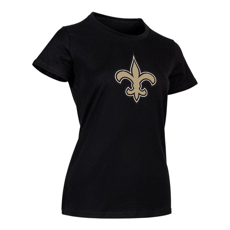 Playera Aficionado NFL New Orleans Saints Manga Corta Negro Mujer