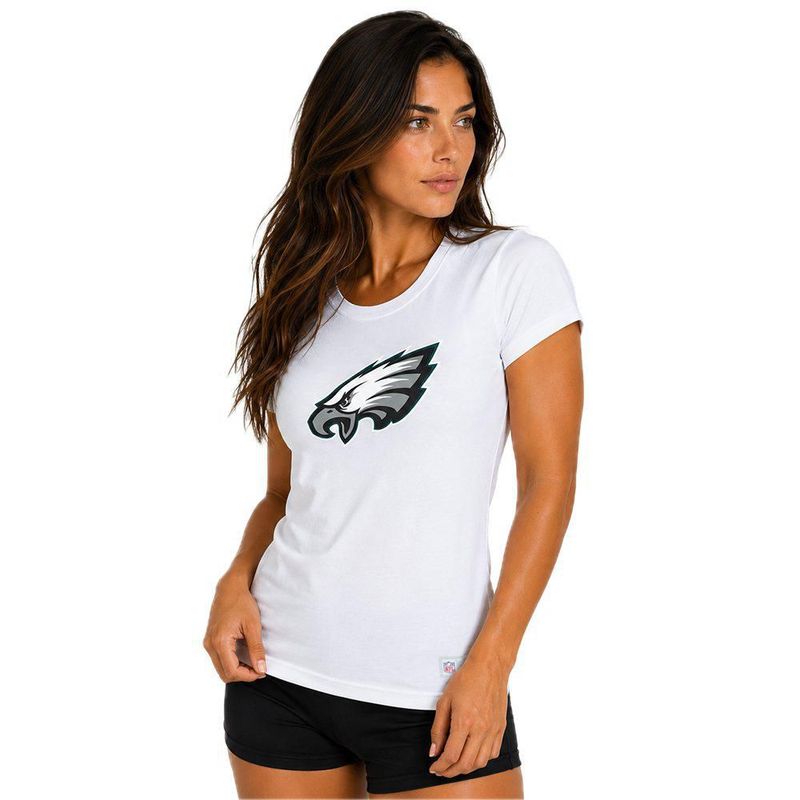 Playera Aficionado NFL Philadelphia Eagles Manga Corta Blanco Mujer