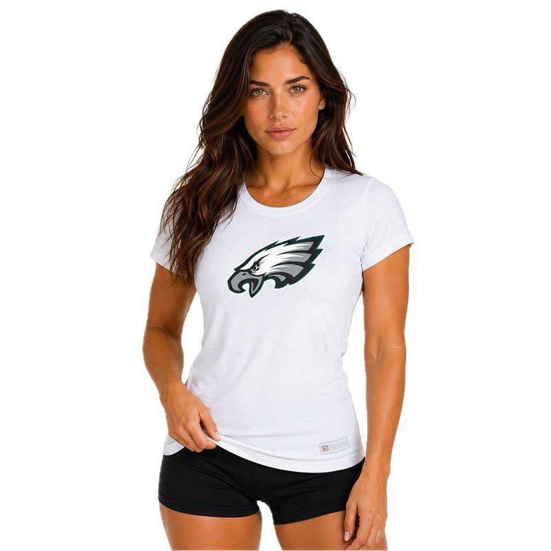 Playera Aficionado NFL Philadelphia Eagles Manga Corta Blanco Mujer