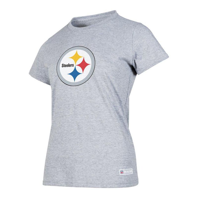 Playera Aficionado NFL Pittsburgh Steelers Manga Corta Gris Mujer