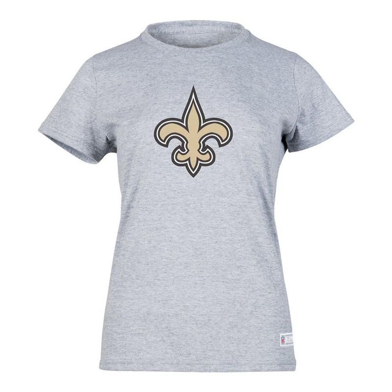 Playera Aficionado NFL New Orleans Saints Manga Corta Gris Mujer