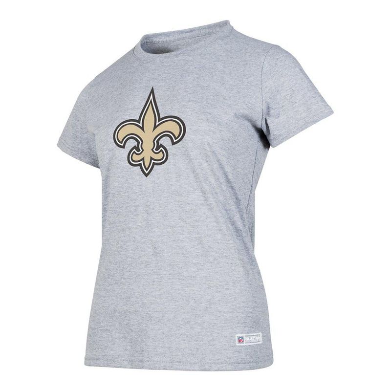 Playera Aficionado NFL New Orleans Saints Manga Corta Gris Mujer