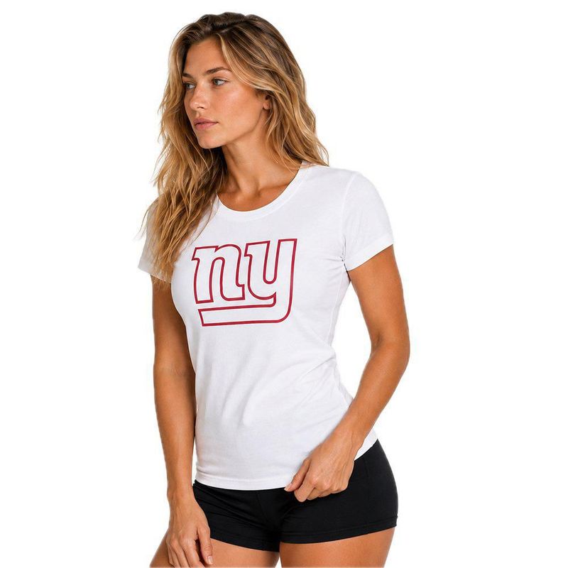 Playera Aficionado NFL New York Giants Manga Corta Blanco Mujer