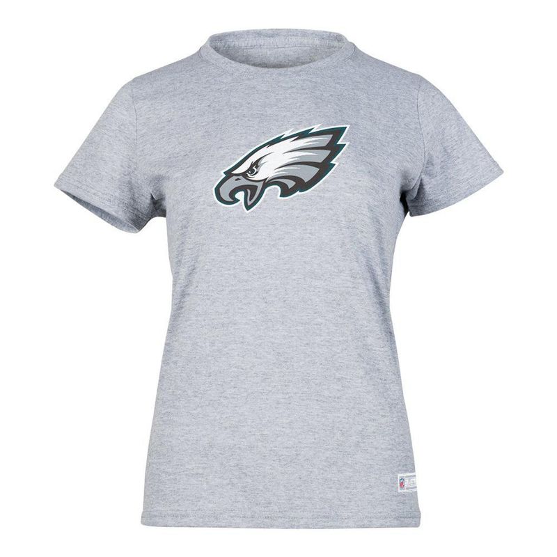 Playera Aficionado NFL Philadelphia Eagles Manga Corta Gris Mujer