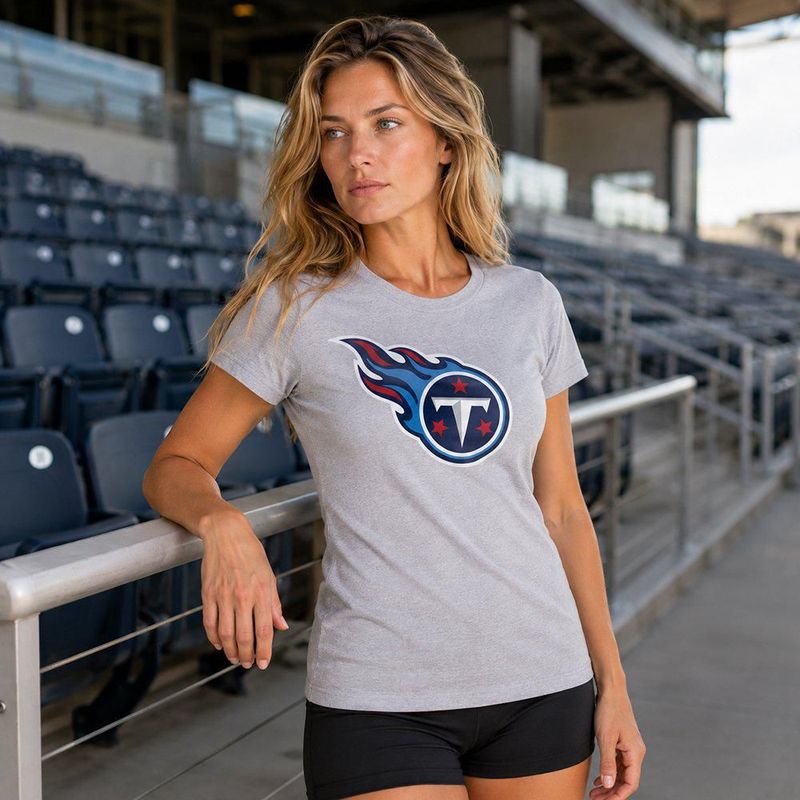 Playera Aficionado NFL Tennessee Titans Manga Corta Gris Mujer