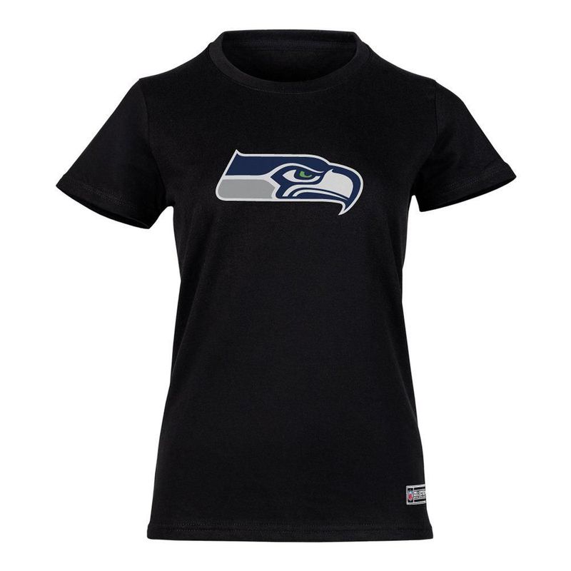 Playera Aficionado NFL Seattle Seahawks Manga Corta Negro Mujer