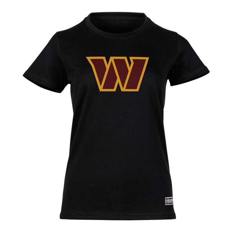 Playera Aficionado NFL Washington Commanders Manga Corta Negro Mujer