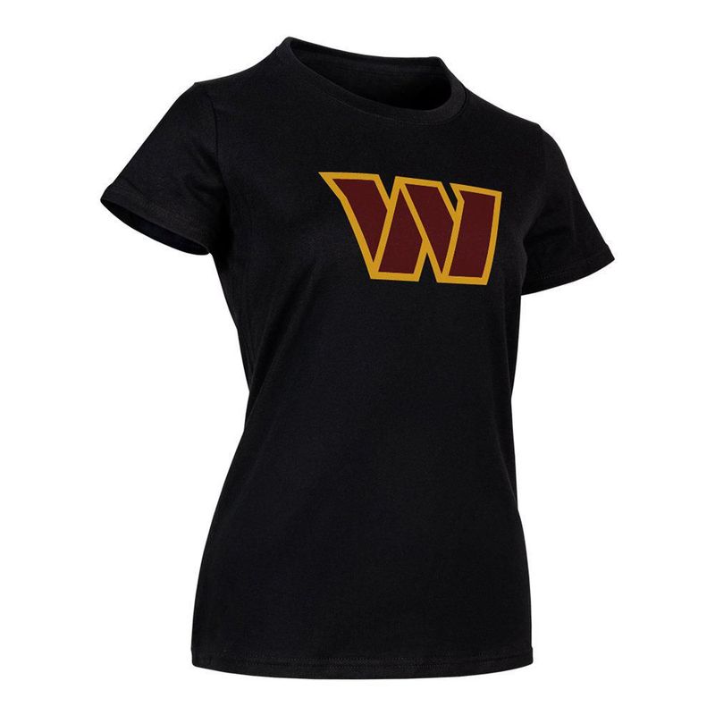 Playera Aficionado NFL Washington Commanders Manga Corta Negro Mujer