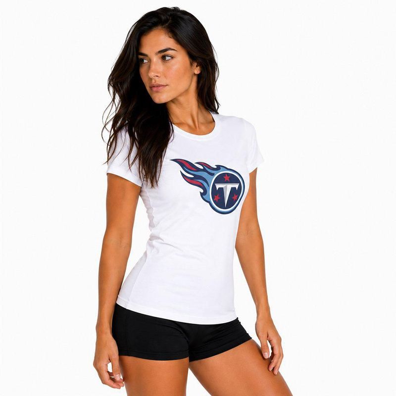 Playera Aficionado NFL Tennessee Titans Manga Corta Blanco Mujer