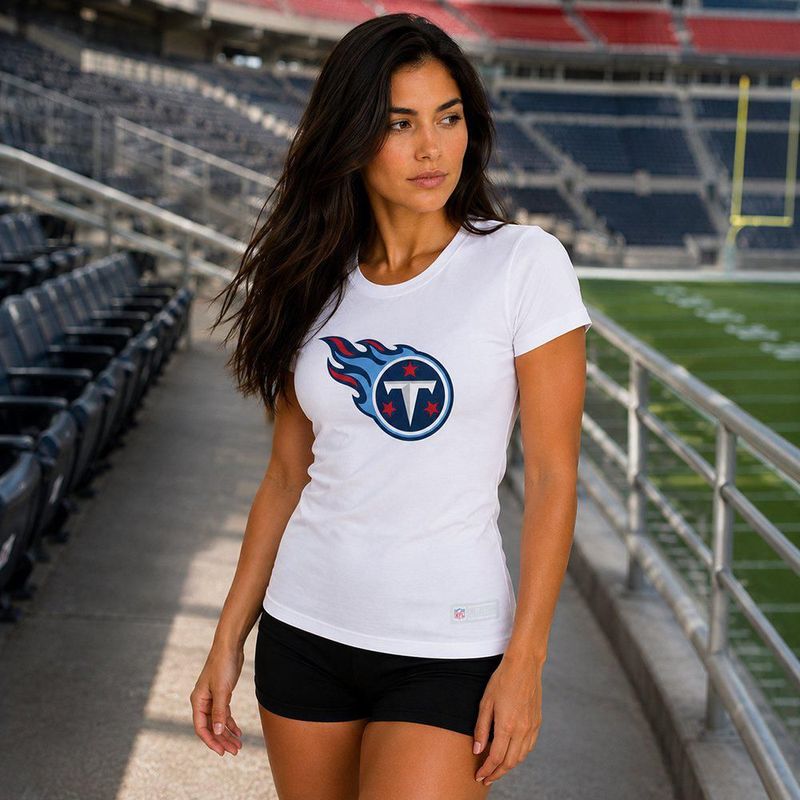 Playera Aficionado NFL Tennessee Titans Manga Corta Blanco Mujer