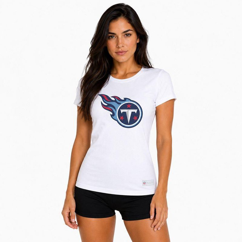 Playera Aficionado NFL Tennessee Titans Manga Corta Blanco Mujer
