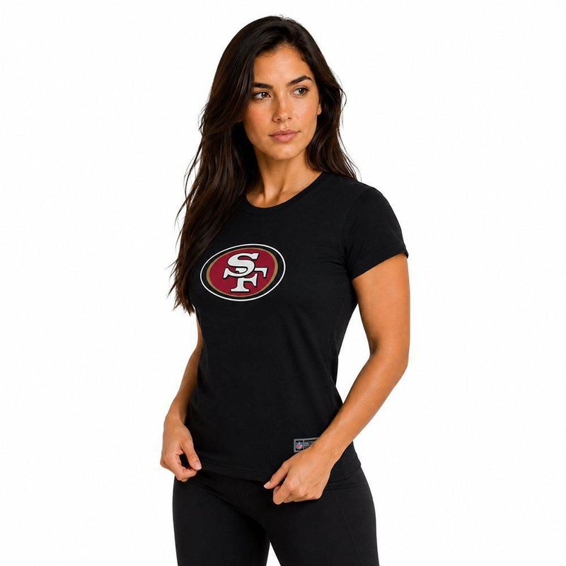 Playera Aficionado NFL San Francisco 49ers Manga Corta Negro Mujer