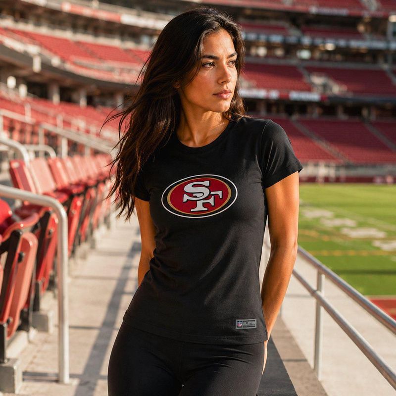 Playera Aficionado NFL San Francisco 49ers Manga Corta Negro Mujer