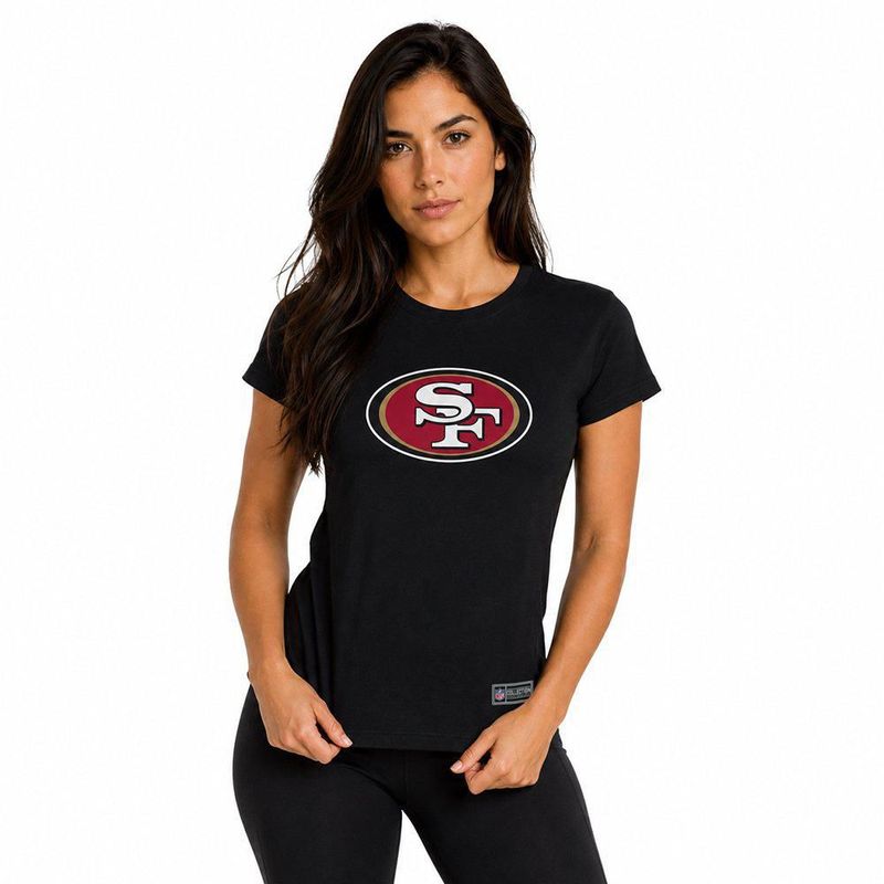 Playera Aficionado NFL San Francisco 49ers Manga Corta Negro Mujer