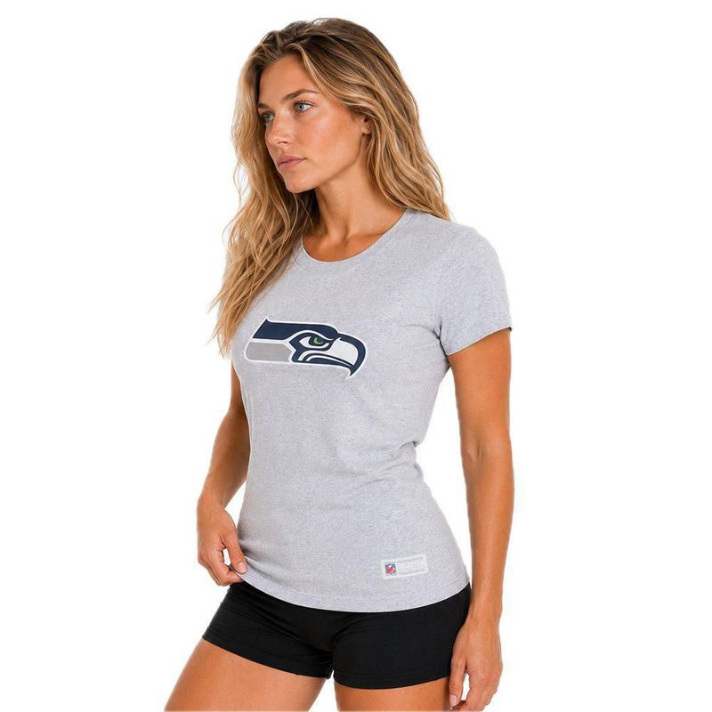 Playera Aficionado NFL Seattle Seahawks Manga Corta Gris Mujer