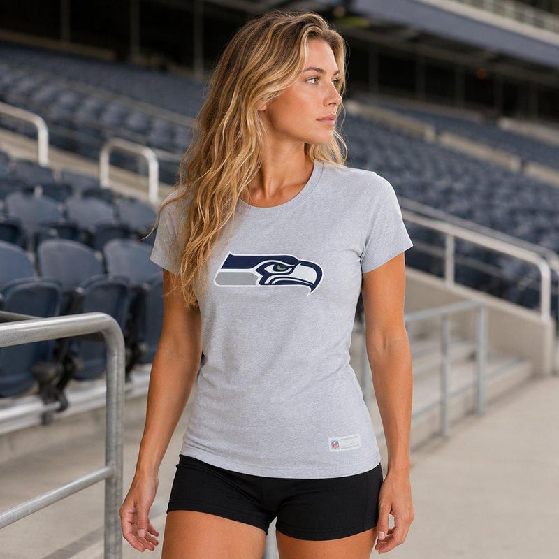 Playera Aficionado NFL Seattle Seahawks Manga Corta Gris Mujer