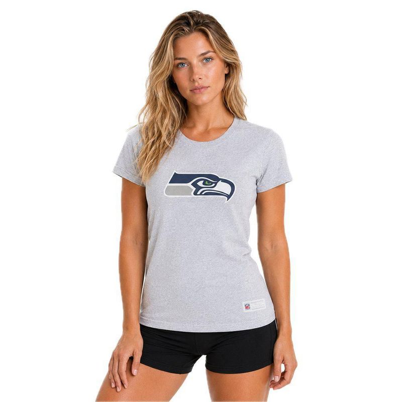 Playera Aficionado NFL Seattle Seahawks Manga Corta Gris Mujer