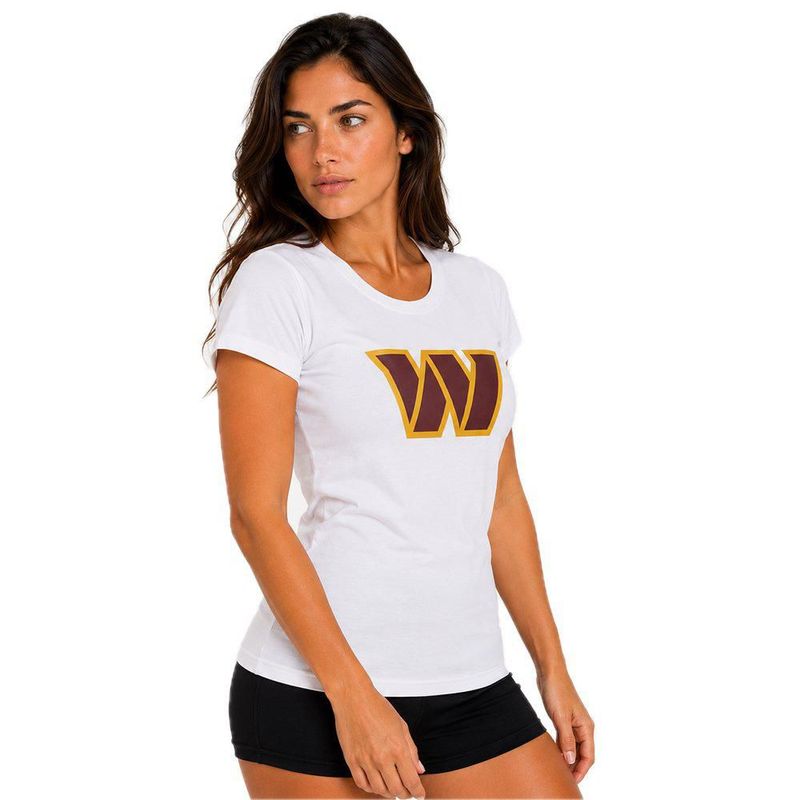 Playera Aficionado NFL Washington Commanders Manga Corta Blanco Mujer