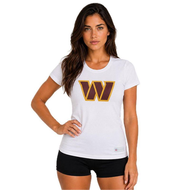 Playera Aficionado NFL Washington Commanders Manga Corta Blanco Mujer