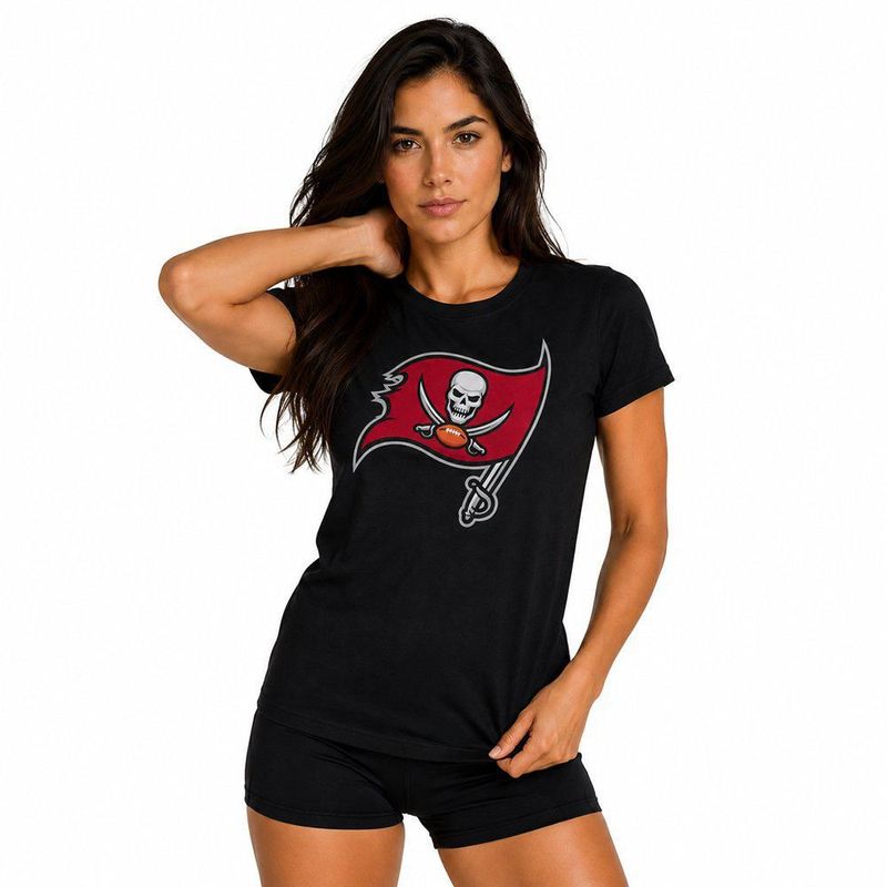 Playera Aficionado NFL Tampa Bay Buccaneers Manga Corta Negro Mujer