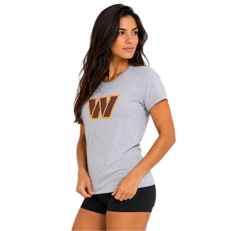 Playera Aficionado NFL Washington Commanders Manga Corta Gris Mujer