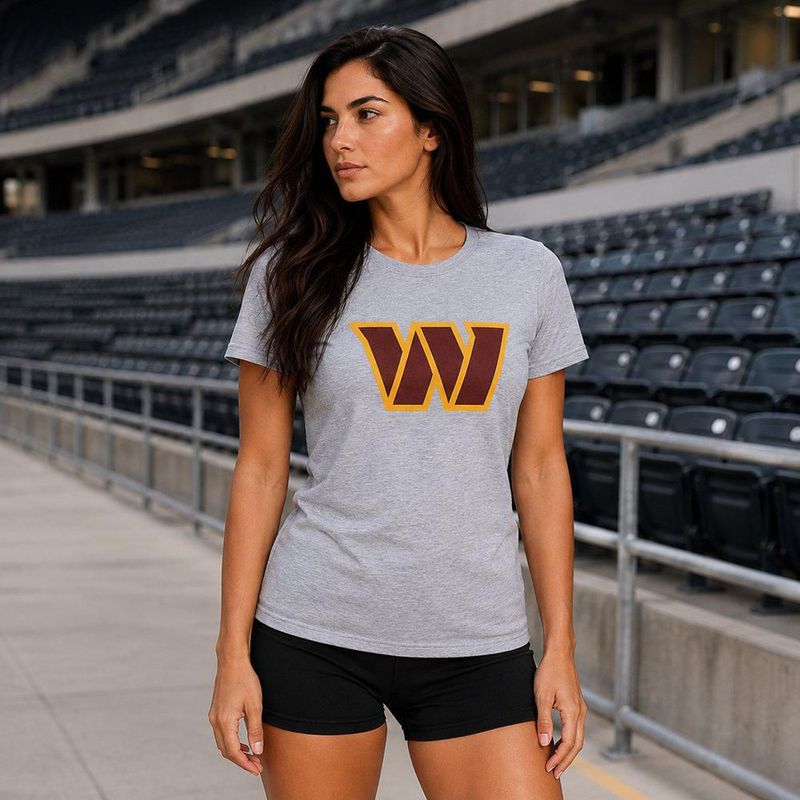 Playera Aficionado NFL Washington Commanders Manga Corta Gris Mujer