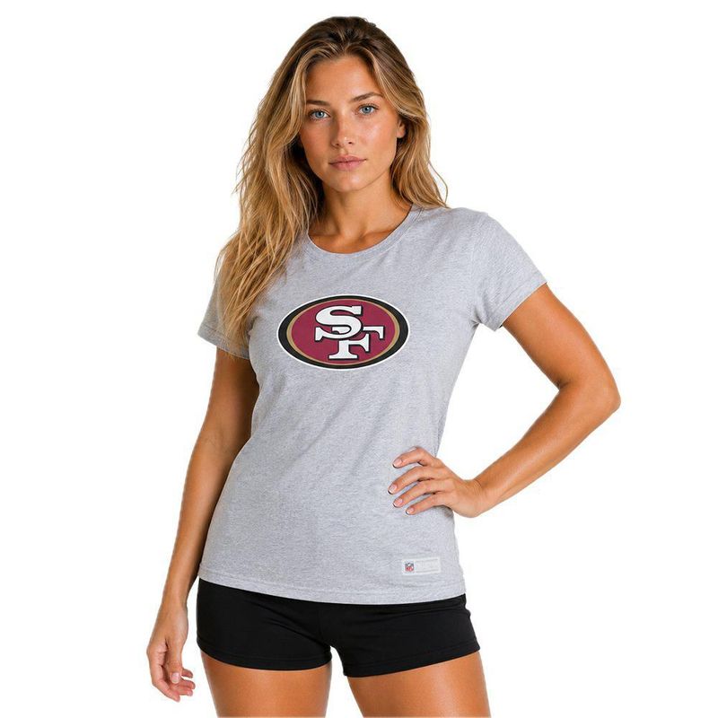 Playera Aficionado NFL San Francisco 49ers Manga Corta Gris Mujer