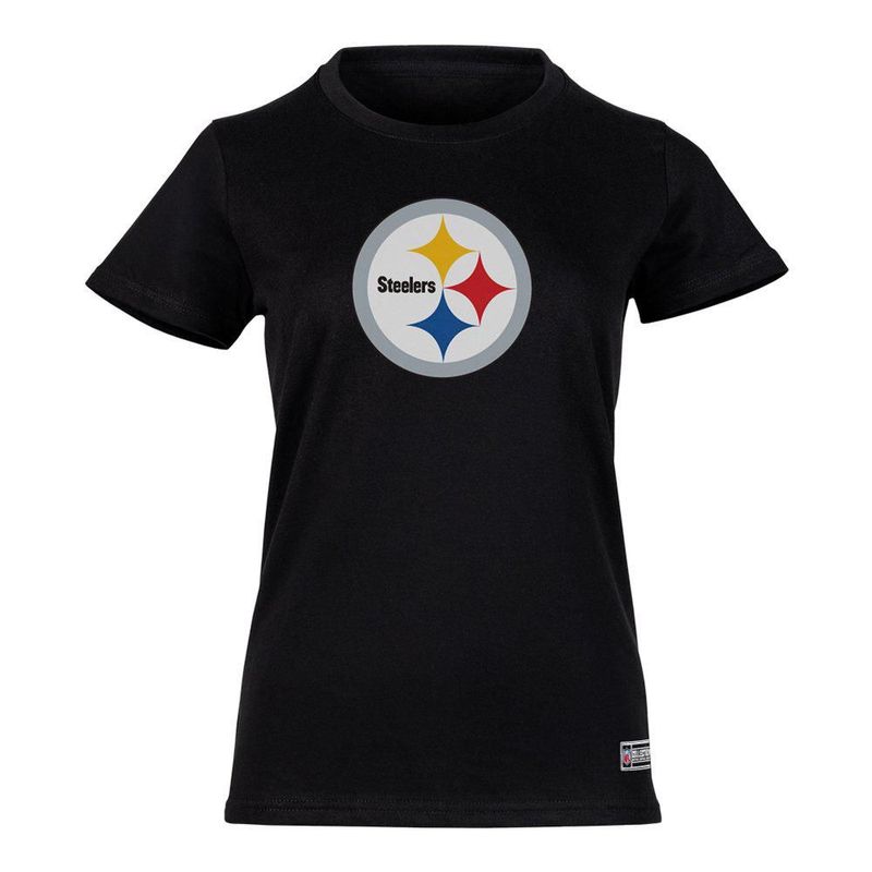 Playera Aficionado NFL Pittsburgh Steelers Manga Corta Negro Mujer