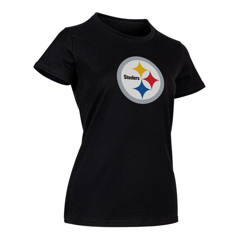 Playera Aficionado NFL Pittsburgh Steelers Manga Corta Negro Mujer