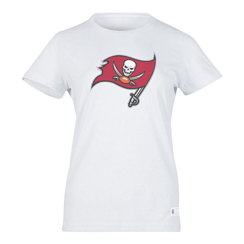Playera Aficionado NFL Tampa Bay Buccaneers Manga Corta Blanco Mujer