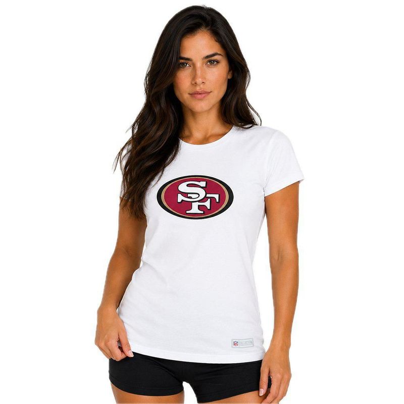 Playera Aficionado NFL San Francisco 49ers Manga Corta Blanco Mujer