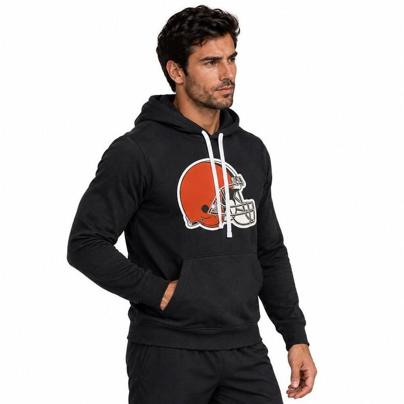 Sudadera Hoodie NFL Cleveland Browns Manga Larga Negro Hombre