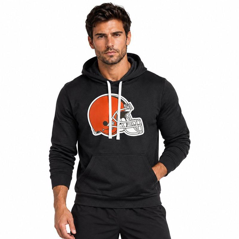 Sudadera Hoodie NFL Cleveland Browns Manga Larga Negro Hombre