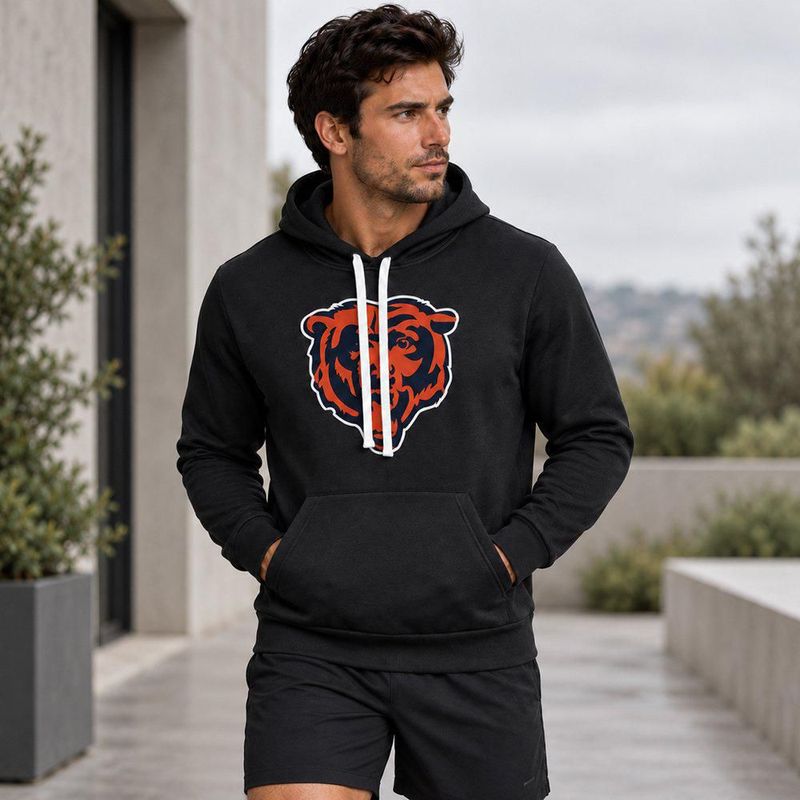 Sudadera Hoodie NFL Chicago Bears Manga Larga Negro Hombre