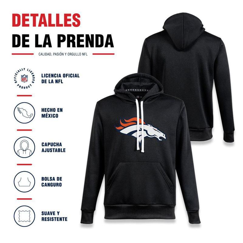 Sudadera Hoodie NFL Denver Broncos Manga Larga Negro Hombre