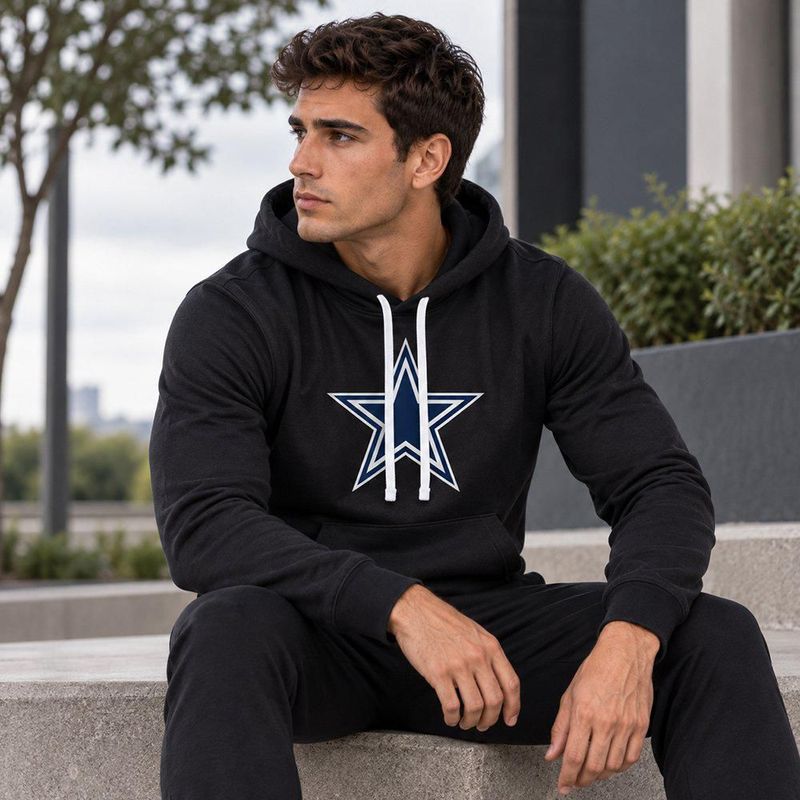Sudadera Hoodie NFL Dallas Cowboys Manga Larga Negro Hombre