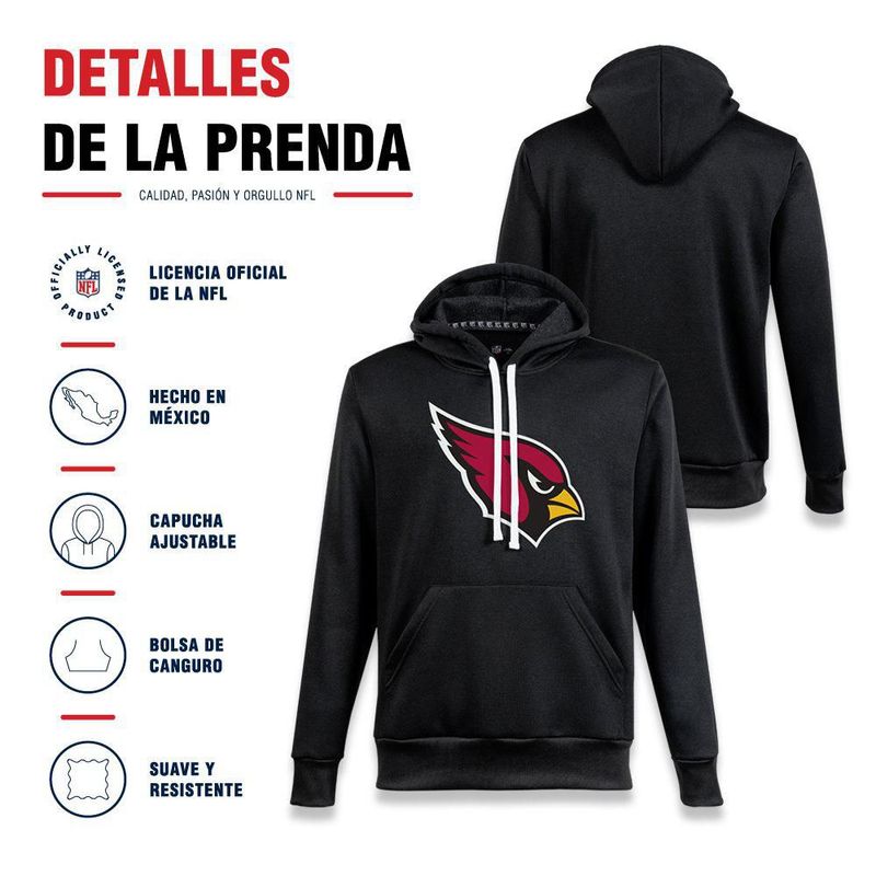 Sudadera Hoodie NFL Arizona Cardinals Manga Larga Negro Hombre
