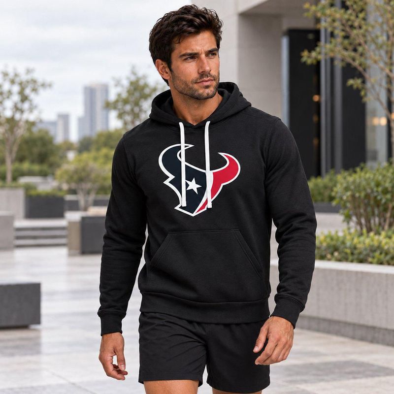 Sudadera Hoodie NFL Houston Texans Manga Larga Negro Hombre