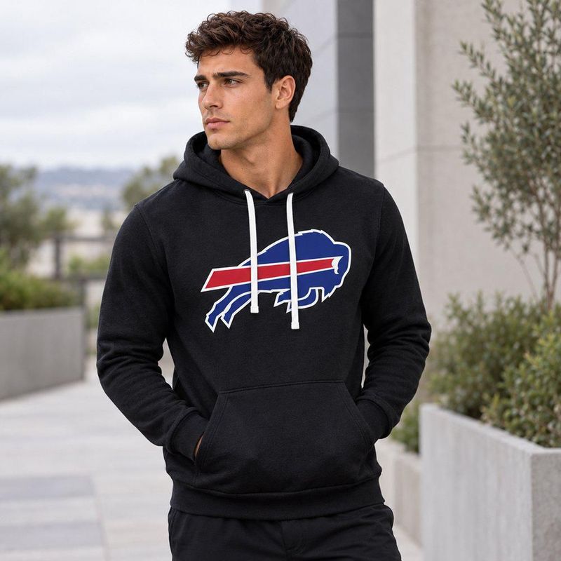 Sudadera Hoodie NFL Buffalo Bills Manga Larga Negro Hombre
