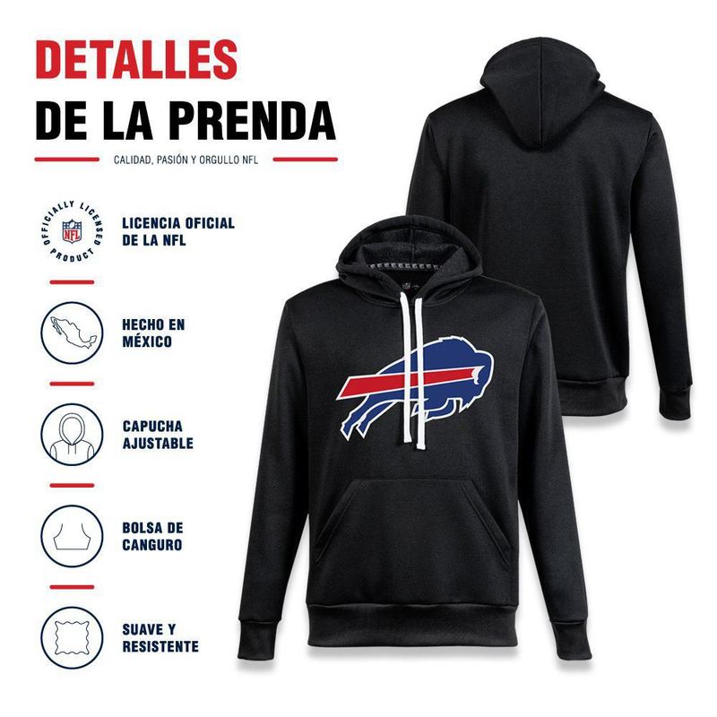 Sudadera Hoodie NFL Buffalo Bills Manga Larga Negro Hombre