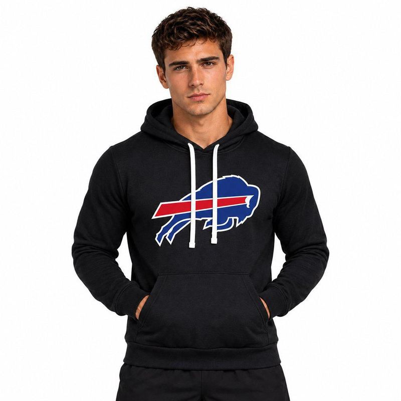 Sudadera Hoodie NFL Buffalo Bills Manga Larga Negro Hombre