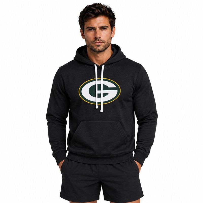 Sudadera Hoodie NFL Green Bay Packers Manga Larga Negro Hombre