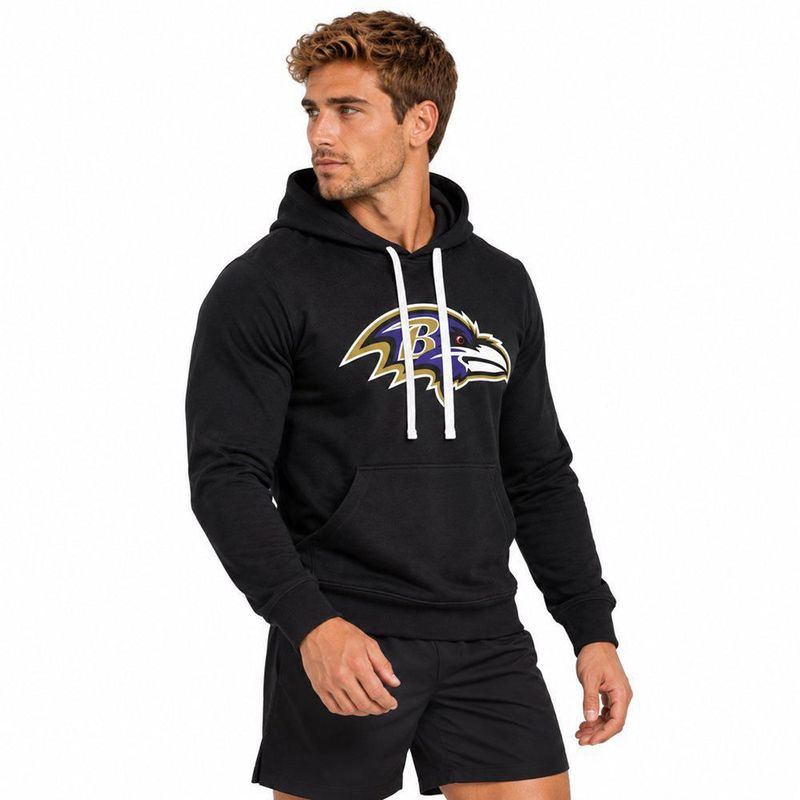 Sudadera Hoodie NFL Baltimore Ravens Manga Larga Negro Hombre