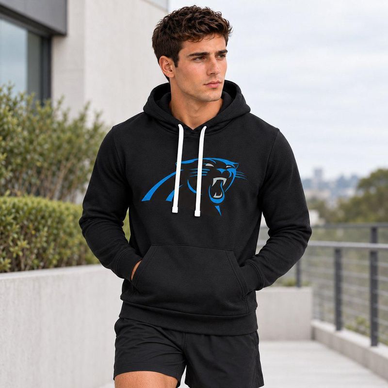 Sudadera Hoodie NFL Carolina Panthers Manga Larga Negro Hombre